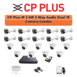 CP Plus 19 Camera 2MP IP CCTV Combo Kit | Two-Way Talk + Dual Light | 32CH NVR | 1×4TB + 1×2TB HDD