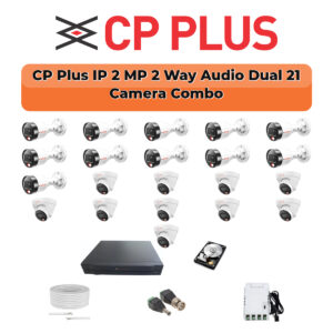 CP Plus 21 Camera 2MP IP CCTV Combo Kit | Two-Way Talk + Dual Light | 32CH NVR | 2×4TB HDD
