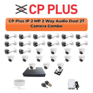 CP Plus 27 Camera 2MP IP CCTV Combo Kit | Two-Way Talk + Dual Light | 32CH NVR | 1×4TB + 1×6TB HDD