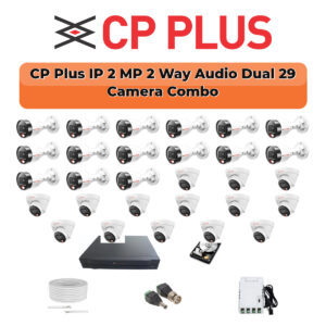 CP Plus 29 Camera 2MP IP CCTV Combo Kit | Two-Way Talk + Dual Light | 32CH NVR | 2×6TB HDD