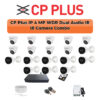 CP Plus 18 Camera 4MP IP CCTV Combo Kit | Dual Light + WDR + Mic | 32CH NVR | 1×4TB + 1×2TB HDD