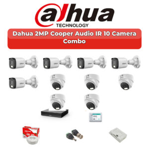 Dahua 10 Camera 2MP HD Combo Kit | Built-in Mic | 16CH XVR | 2TB HDD