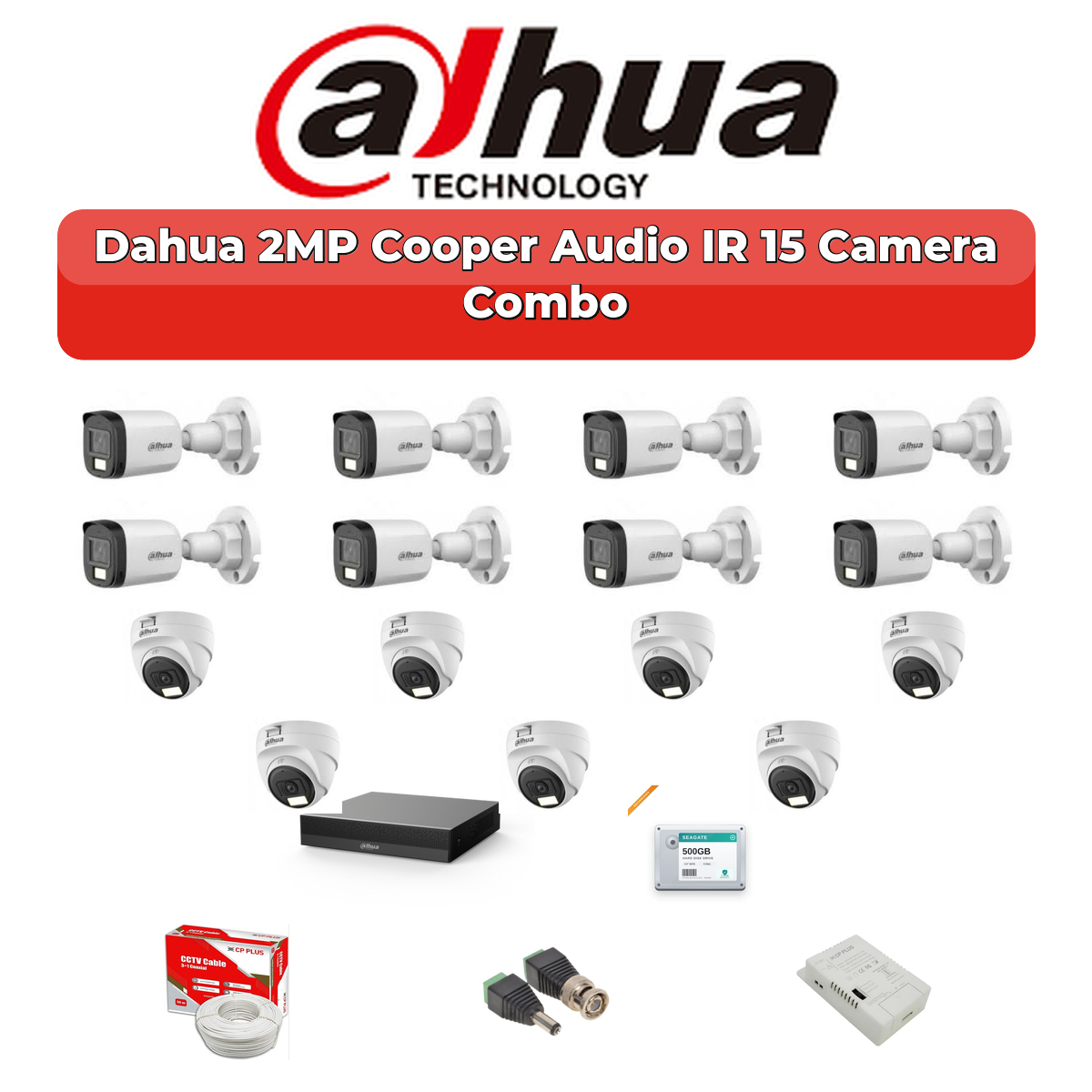 Dahua 15 Camera 2MP HD Combo Kit | Built-in Mic | 16CH XVR | 4TB HDD 1 Dahua 15 Camera 2MP HD Combo Kit | Built-in Mic | 16CH XVR | 4TB HDD