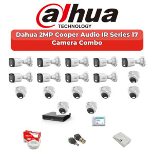 Dahua 17 Camera 2MP HD Combo Kit | Built-in Mic | 32CH XVR | 1×4TB + 1×2TB HDD