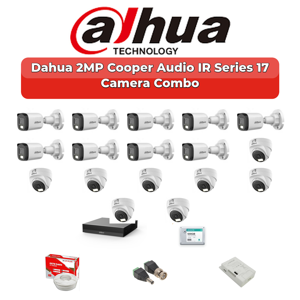 Dahua 17 Camera 2MP HD Combo Kit | Built-in Mic | 32CH XVR | 1ร4TB + 1ร2TB HDD 1 Dahua 17 Camera 2MP HD Combo Kit | Built-in Mic | 32CH XVR | 1ร4TB + 1ร2TB HDD