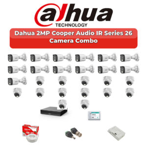 Dahua 26 Camera 2MP HD Combo Kit | Built-in Mic | 32CH XVR | 1×4TB + 1×6TB HDD