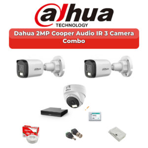 Dahua 3 Camera 2MP HD Combo Kit | Built-in Mic | 4CH XVR | 500GB HDD