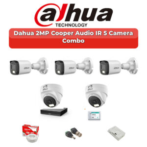 Dahua 5 Camera 2MP HD Combo Kit | Built-in Mic | 8CH XVR | 500GB HDD