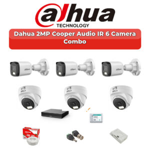 Dahua 6 Camera 2MP HD Combo Kit | Built-in Mic | 8CH XVR | 500GB HDD