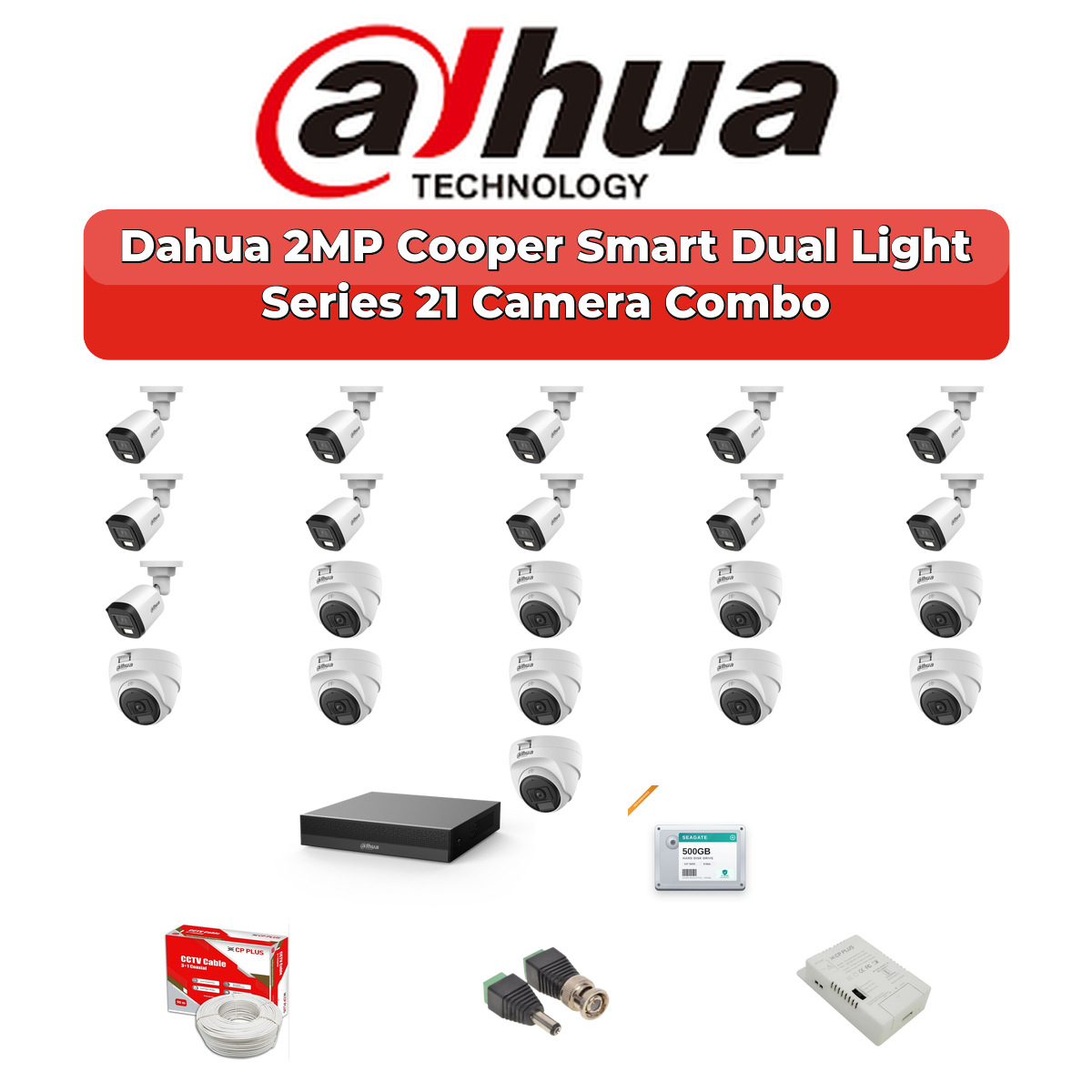 Dahua 21 Camera 2MP HD Combo Kit | Dual Light + Mic | 32CH XVR | 2ร4TB HDD 1 Dahua 21 Camera 2MP HD Combo Kit | Dual Light + Mic | 32CH XVR | 2ร4TB HDD