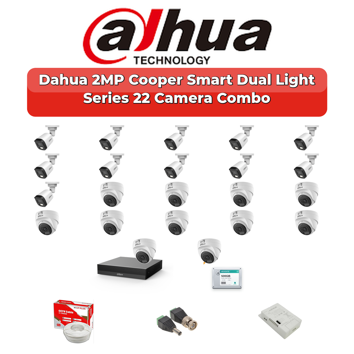 Dahua 22 Camera 2MP HD Combo Kit | Dual Light + Mic | 32CH XVR | 2ร4TB HDD 1 Dahua 22 Camera 2MP HD Combo Kit | Dual Light + Mic | 32CH XVR | 2ร4TB HDD