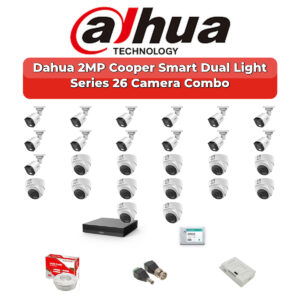Dahua 26 Camera 2MP HD Combo Kit | Dual Light + Mic | 32CH XVR | 1×4TB + 1×6TB HDD