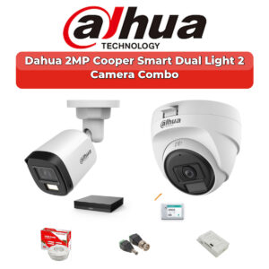 Dahua 2 Camera 2MP HD Combo Kit | Dual Light + Mic | 4CH XVR | 500GB HDD