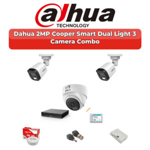 Dahua 3 Camera 2MP HD Combo Kit | Dual Light + Mic | 4CH XVR | 500GB HDD