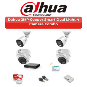 Dahua 4 Camera 2MP HD Combo Kit | Dual Light + Mic | 4CH XVR | 500GB HDD