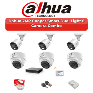 Dahua 6 Camera 2MP HD Combo Kit | Dual Light + Mic | 8CH XVR | 500GB HDD