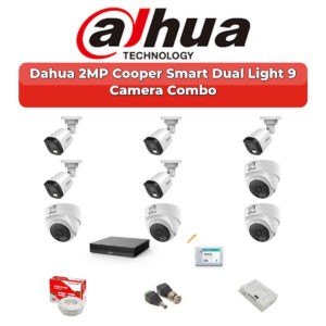 Dahua 9 Camera 2MP HD Combo Kit | Dual Light + Mic | 16CH XVR | 2TB HDD