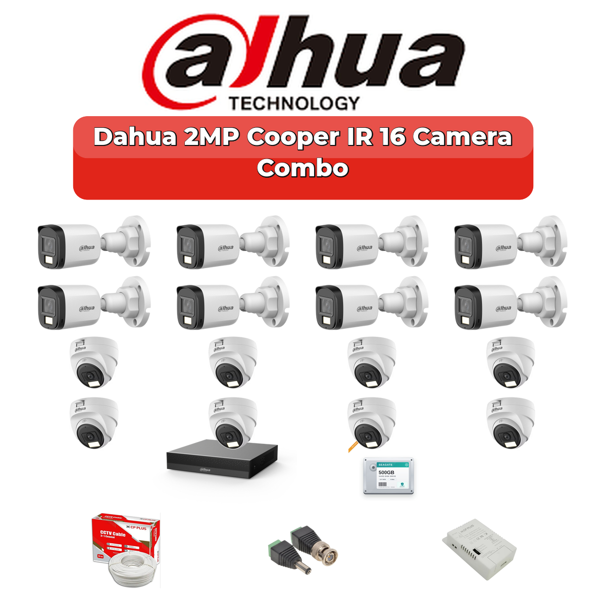 Dahua 16 Camera 2MP HD Combo Kit | 20m/30m Smart IR | 16CH XVR | 4TB HDD 1 Dahua 16 Camera 2MP HD Combo Kit | 20m/30m Smart IR | 16CH XVR | 4TB HDD