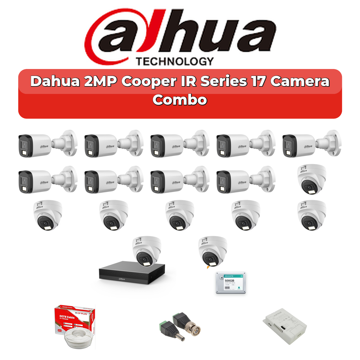 Dahua 17 Camera 2MP HD Combo Kit | 20m/30m Smart IR | 32CH XVR | 1ร4TB + 1ร2TB HDD 1 Dahua 17 Camera 2MP HD Combo Kit | 20m/30m Smart IR | 32CH XVR | 1ร4TB + 1ร2TB HDD