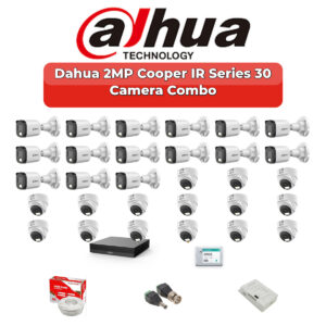 Dahua 30 Camera 2MP HD Combo Kit | 20m/30m Smart IR | 32CH XVR | 2×6TB HDD