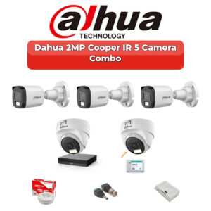 Dahua 5 Camera 2MP HD Combo Kit | 20m/30m Smart IR | 8CH XVR | 500GB HDD