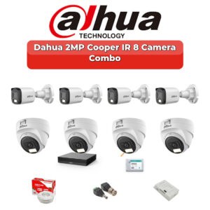 Dahua 8 Camera 2MP HD Combo Kit | 20m/30m Smart IR | 8CH XVR | 1TB HDD