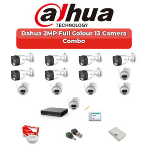 Dahua 13 Camera 2MP HD Combo Kit | Full Colour + Mic | 16CH XVR | 4TB HDD