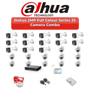 Dahua 25 Camera 2MP HD Combo Kit | Full Colour + Mic | 32CH XVR | 1×4TB + 1×6TB HDD