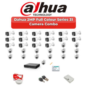 Dahua 31 Camera 2MP HD Combo Kit | Full Colour + Mic | 32CH XVR | 2×6TB HDD