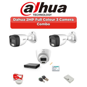 Dahua 3 Camera 2MP HD Combo Kit | Full Colour + Mic | 4CH XVR | 500GB HDD