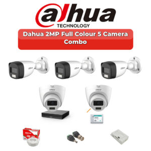 Dahua 5 Camera 2MP HD Combo Kit | Full Colour + Mic | 8CH XVR | 500GB HDD
