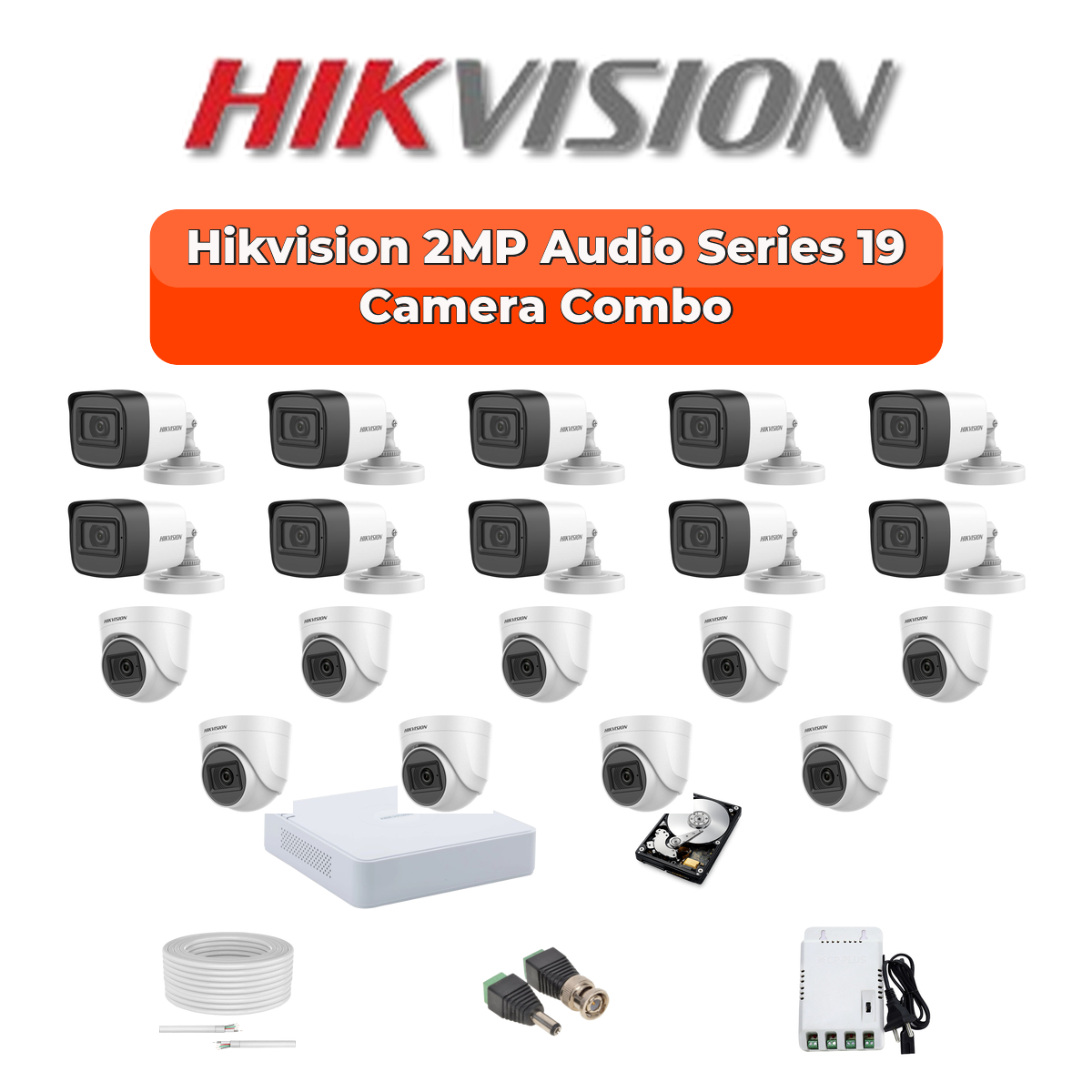 Hikvision 19 Camera 2MP HD CCTV Combo Kit | Audio IR | 32CH XVR / DVR | 1ร4TB + 1ร2TB HDD 1 Hikvision 19 Camera 2MP HD CCTV Combo Kit | Audio IR | 32CH XVR / DVR | 1ร4TB + 1ร2TB HDD
