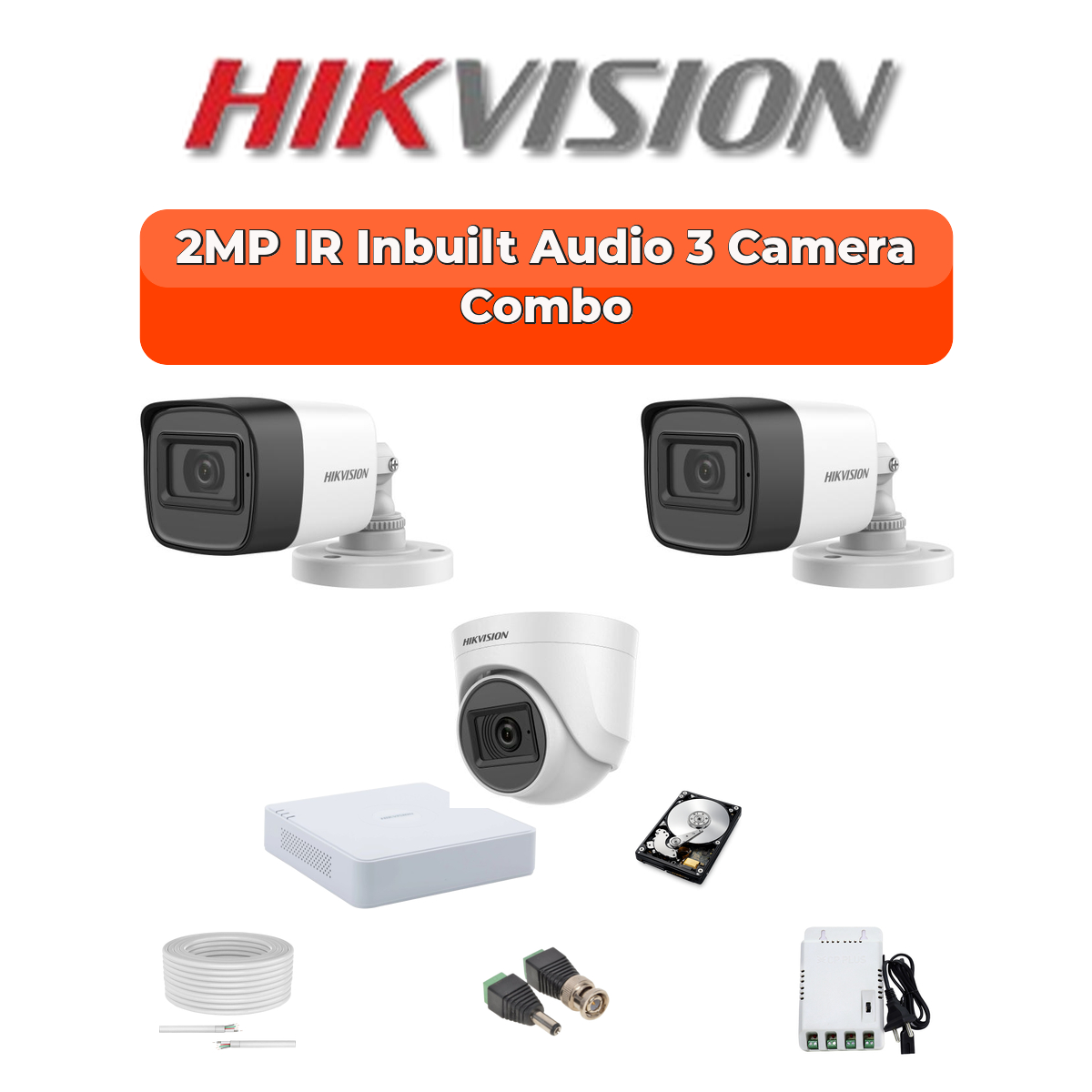 Hikvision 2MP Audio 3-Cameras HD CCTV Combo Kit | Built-in Mic | 4-Channel DVR | 500GB | 20m Night Vision | DS-2CE16D0T-ITPFS-3-COMBO 1 Hikvision 2MP Audio 3-Cameras HD CCTV Combo Kit | Built-in Mic | 4-Channel DVR | 500GB | 20m Night Vision | DS-2CE16D0T-ITPFS-3-COMBO