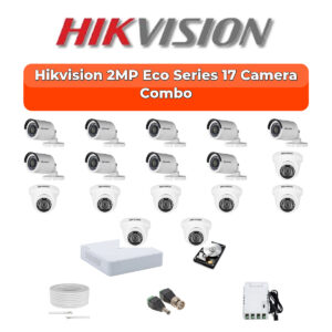 Hikvision 17 Camera 2MP HD CCTV Combo Kit | ECO Smart IR | 32CH XVR / DVR | 1×4TB + 1×2TB HDD