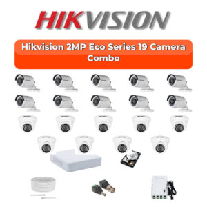 Hikvision 19 Camera 2MP HD CCTV Combo Kit | ECO Smart IR | 32CH XVR / DVR | 1×4TB + 1×2TB HDD