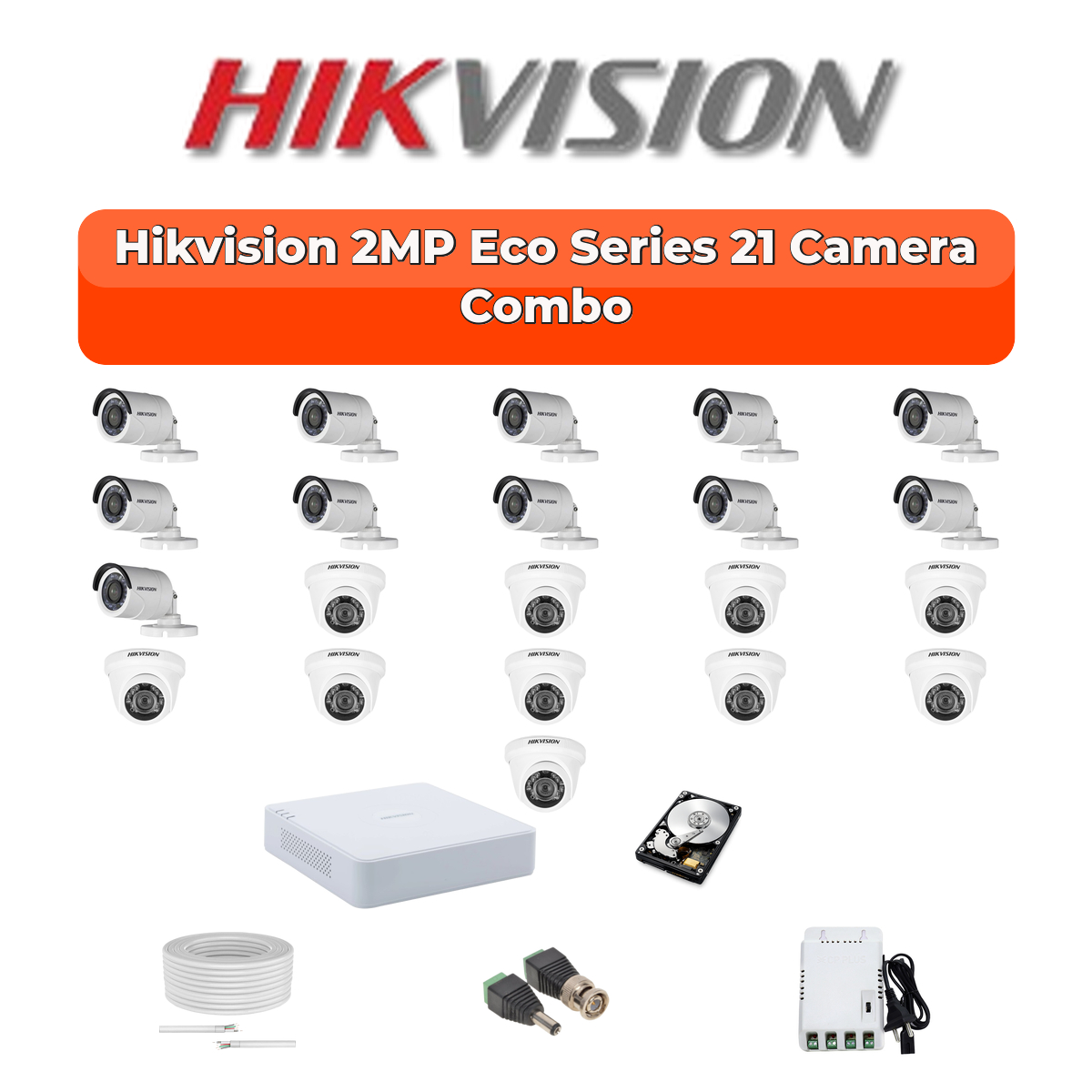 Hikvision 21 Camera 2MP HD CCTV Combo Kit | ECO Smart IR | 32CH XVR / DVR | 2×4TB HDD 1 Hikvision 21 Camera 2MP HD CCTV Combo Kit | ECO Smart IR | 32CH XVR / DVR | 2×4TB HDD