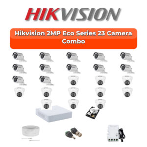 Hikvision 23 Camera 2MP HD CCTV Combo Kit | ECO Smart IR | 32CH XVR / DVR | 2×4TB HDD