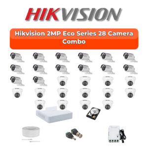 Hikvision 28 Camera 2MP HD CCTV Combo Kit | ECO Smart IR | 32CH XVR / DVR | 1×4TB + 1×6TB HDD