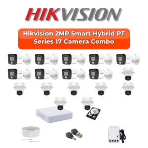 Hikvision 17 Camera 2MP HD CCTV Combo Kit | Two-Way Audio + Hybrid Light | 32CH XVR / DVR | 1×4TB + 1×2TB HDD