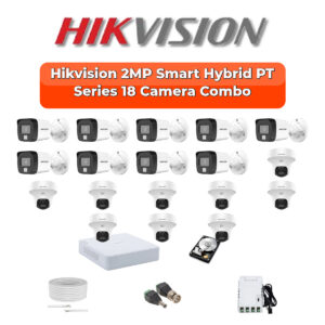 Hikvision 18 Camera 2MP HD CCTV Combo Kit | Two-Way Audio + Hybrid Light | 32CH XVR / DVR | 1×4TB + 1×2TB HDD