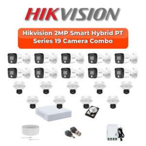 Hikvision 19 Camera 2MP HD CCTV Combo Kit | Two-Way Audio + Hybrid Light | 32CH XVR / DVR | 1×4TB + 1×2TB HDD