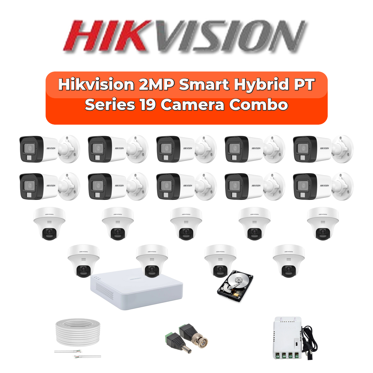 Hikvision 19 Camera 2MP HD CCTV Combo Kit | Two-Way Audio + Hybrid Light | 32CH XVR / DVR | 1×4TB + 1×2TB HDD 1 Hikvision 19 Camera 2MP HD CCTV Combo Kit | Two-Way Audio + Hybrid Light | 32CH XVR / DVR | 1×4TB + 1×2TB HDD