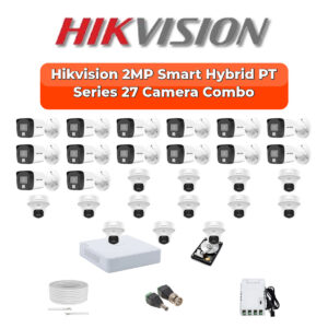 Hikvision 27 Camera 2MP HD CCTV Combo Kit | Two-Way Audio + Hybrid Light | 32CH XVR / DVR | 1×4TB + 1×6TB HDD