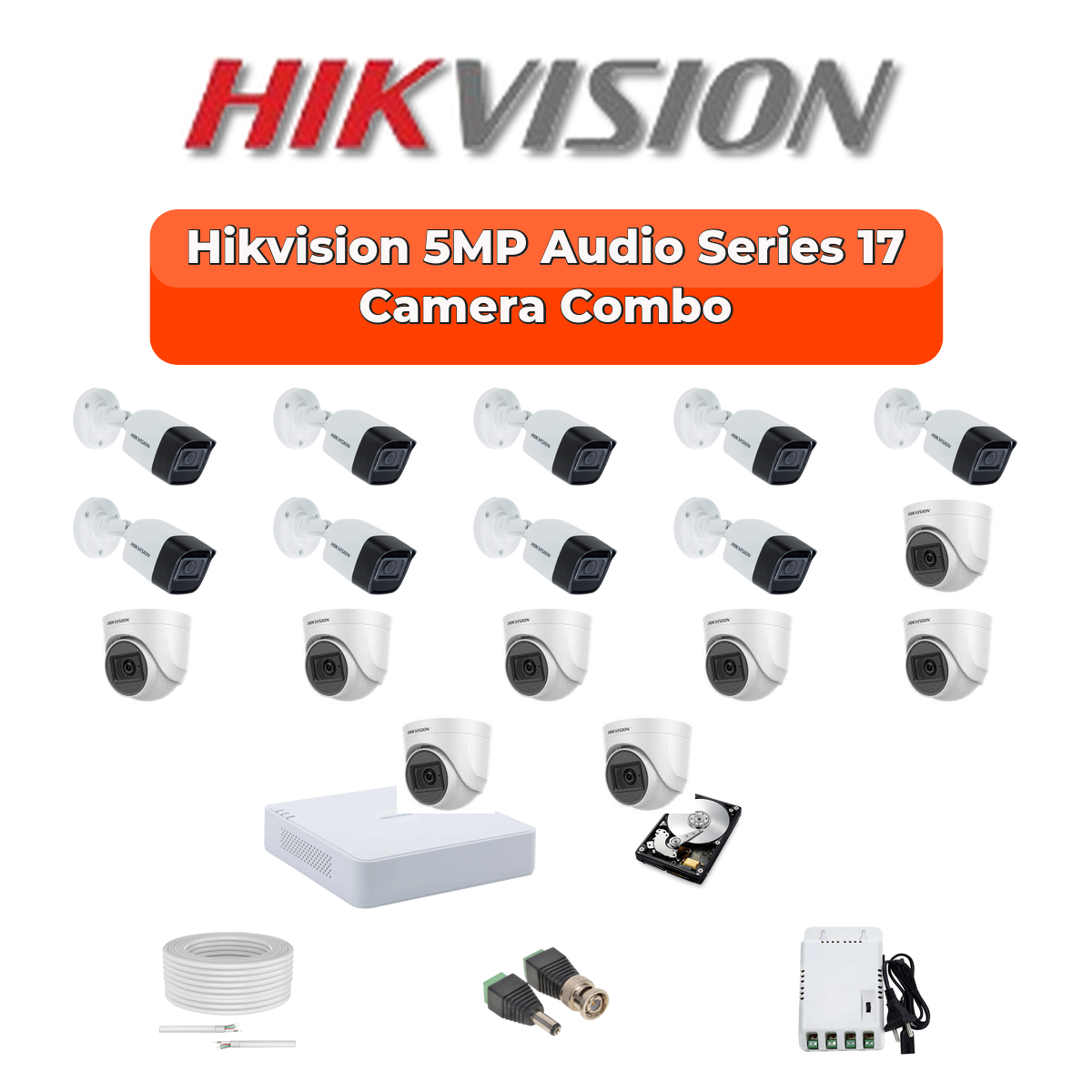 Hikvision 17 Camera 5MP HD CCTV Combo Kit | Audio IR | 32CH XVR / DVR | 1ร4TB + 1ร2TB HDD 1 Hikvision 17 Camera 5MP HD CCTV Combo Kit | Audio IR | 32CH XVR / DVR | 1ร4TB + 1ร2TB HDD
