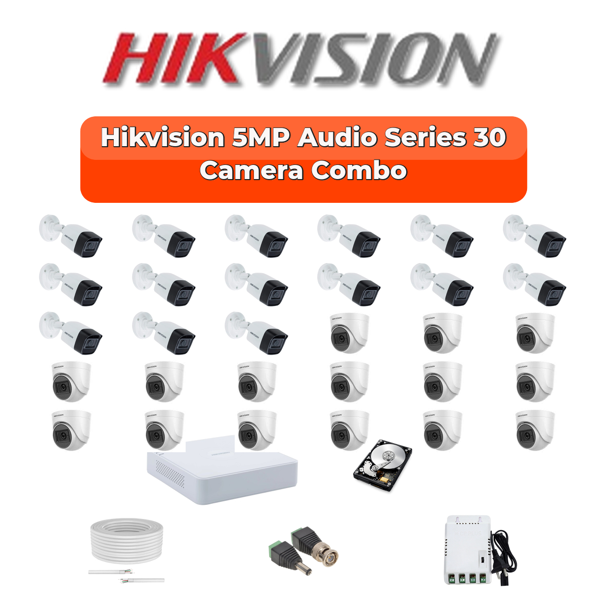 Hikvision 30 Camera 5MP HD CCTV Combo Kit | Audio IR | 32CH XVR / DVR | 2ร6TB HDD 1 Hikvision 30 Camera 5MP HD CCTV Combo Kit | Audio IR | 32CH XVR / DVR | 2ร6TB HDD