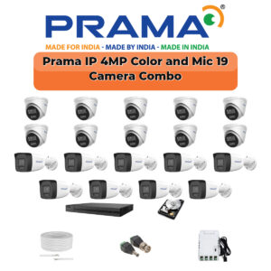 Prama 19 Camera 4MP IP CCTV Combo Kit | RanginView Dual Light + Mic | 32CH NVR | 1×4TB + 1×2TB HDD