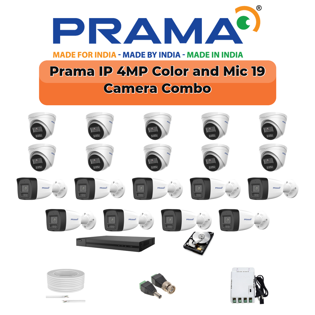 Prama 19 Camera 4MP IP CCTV Combo Kit | RanginView Dual Light + Mic | 32CH NVR | 1ร4TB + 1ร2TB HDD 1 Prama 19 Camera 4MP IP CCTV Combo Kit | RanginView Dual Light + Mic | 32CH NVR | 1ร4TB + 1ร2TB HDD