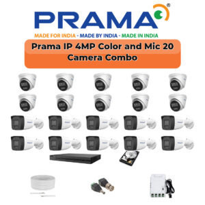 Prama 20 Camera 4MP IP CCTV Combo Kit | RanginView Dual Light + Mic | 32CH NVR | 1×4TB + 1×2TB HDD