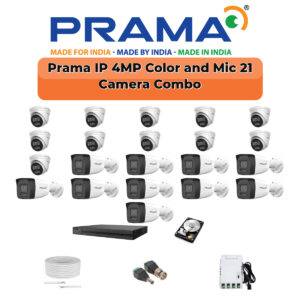 Prama 21 Camera 4MP IP CCTV Combo Kit | RanginView Dual Light + Mic | 32CH NVR | 2×4TB HDD