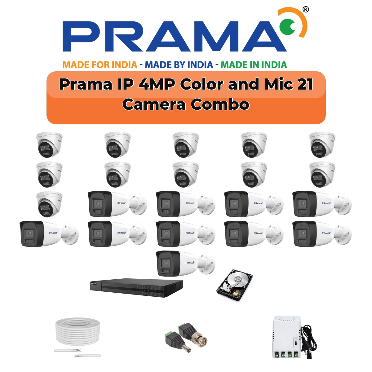 Prama 21 Camera 4MP IP CCTV Combo Kit | RanginView Dual Light + Mic | 32CH NVR | 2×4TB HDD 1 Prama 21 Camera 4MP IP CCTV Combo Kit | RanginView Dual Light + Mic | 32CH NVR | 2×4TB HDD